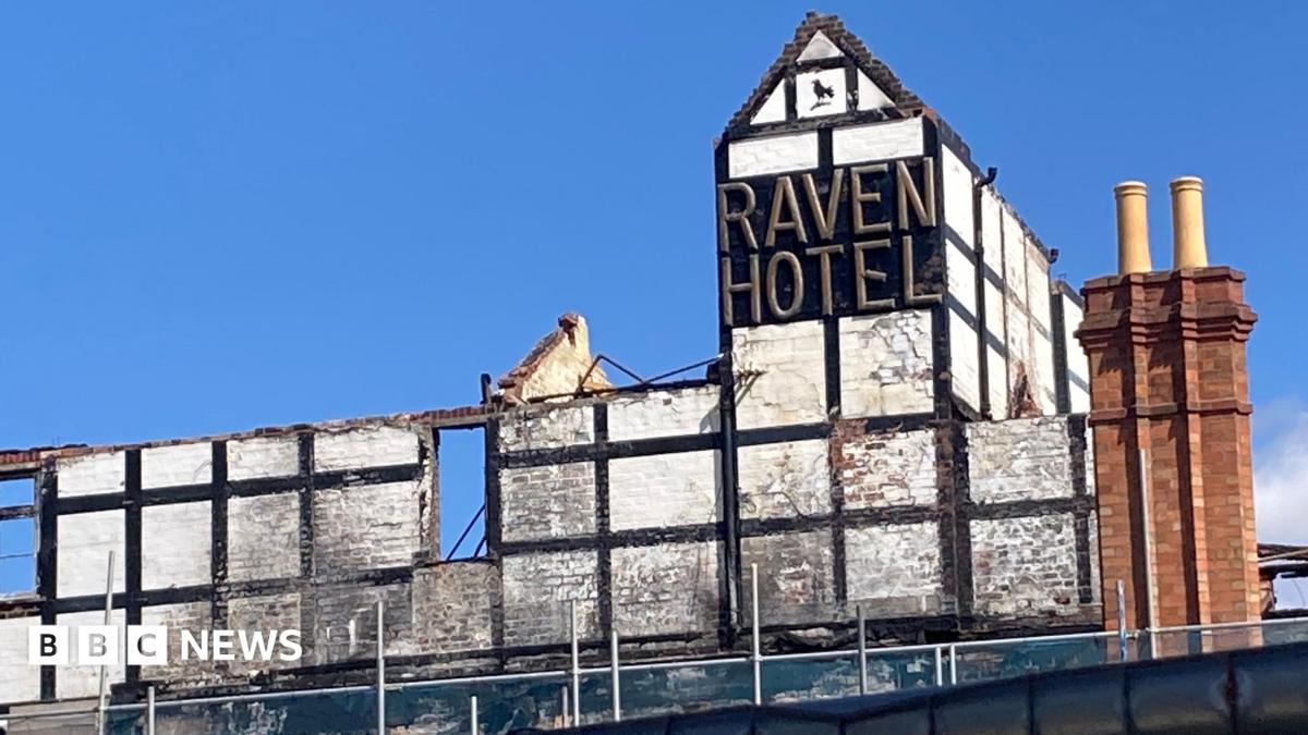 bbc.co.uk - Tom Edwards - A year after the fire that destroyed the Raven Hotel in Droitwich