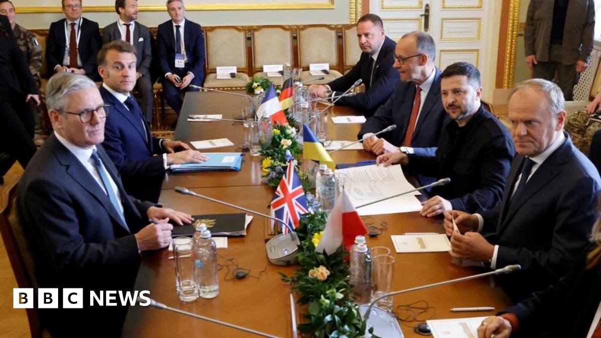 Zelensky welcomes European leaders in Ukraine in effort to secure ceasefire thumbnail