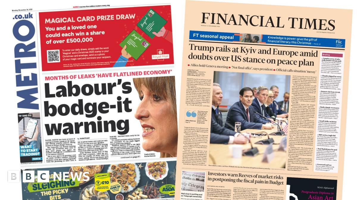 
                            Newspaper headlines: Reeves eyes uni fees 'raid' and business Budget warning