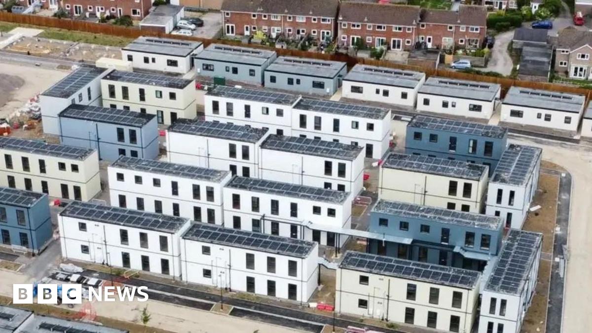 90 temporary one and two storey cabins at emergency housing site in Llantwit Major