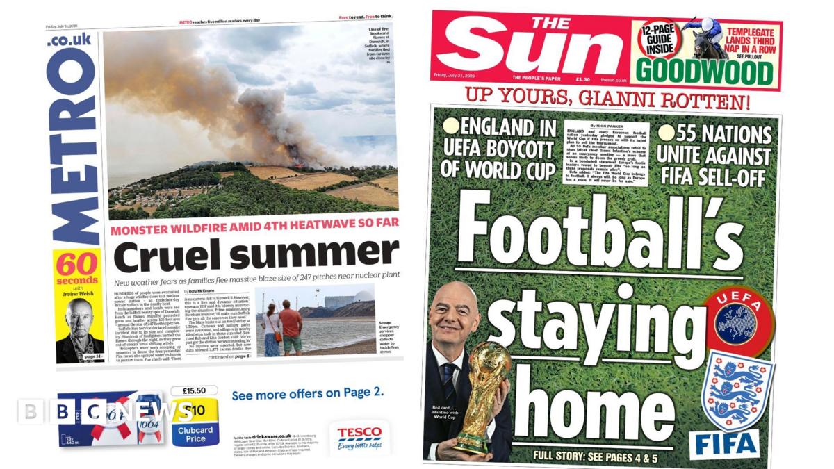 The Papers: 'Cruel summer' and 'Football's staying home'