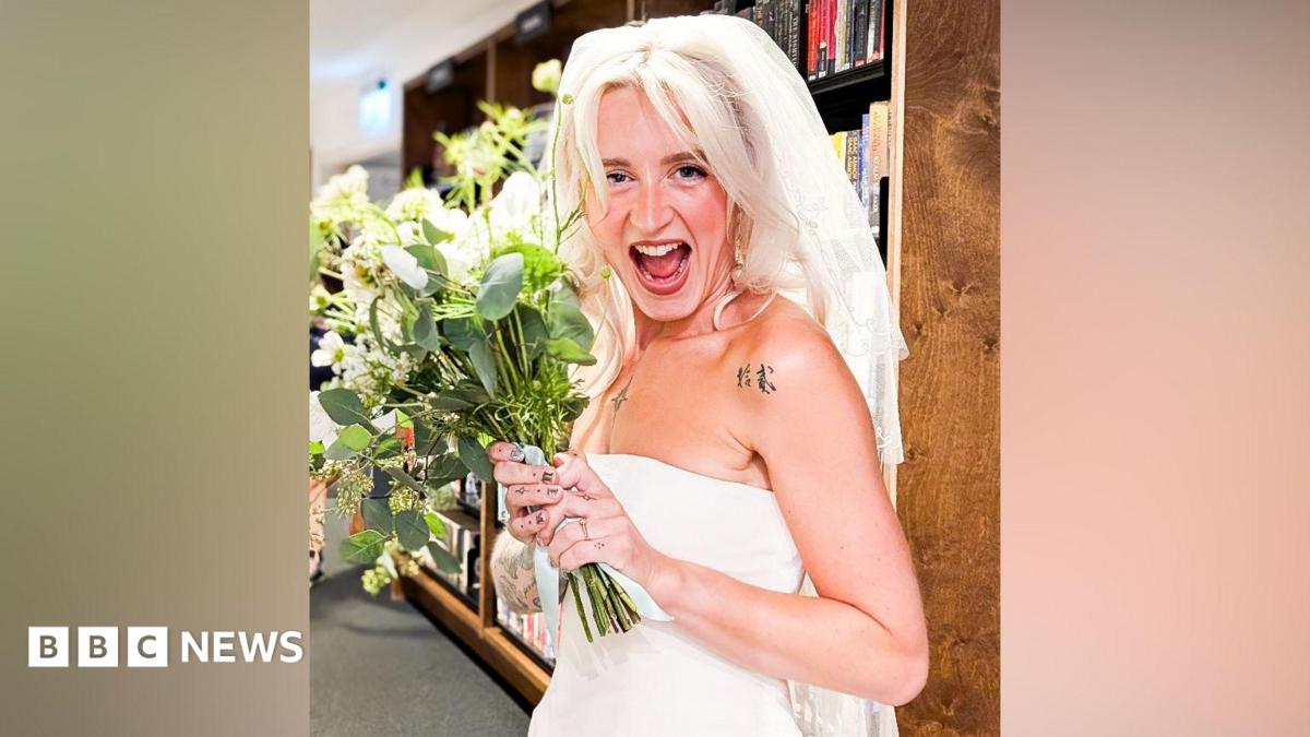 Bride dazzles in thrifty wedding with £2 charity shop dress