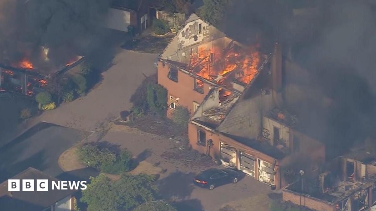 Watch: Houses engulfed in flames across Stourbridge