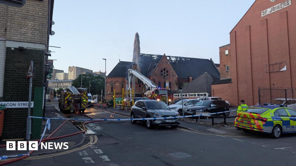 Andrews Church Leicester fire: large blaze hits historic site