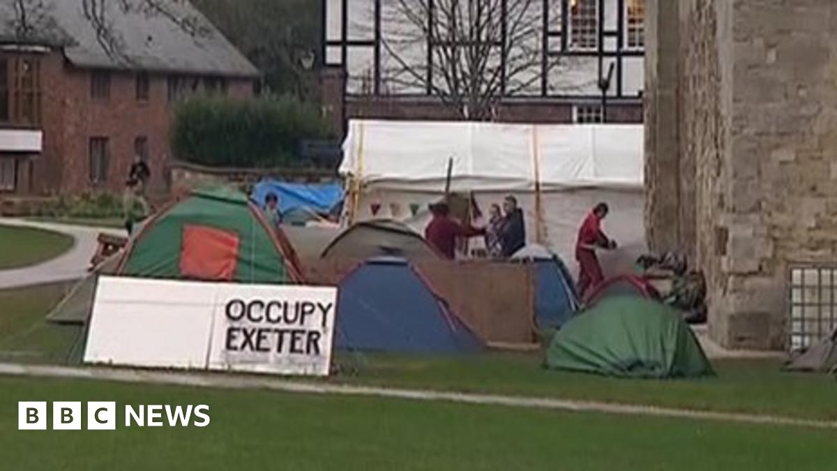 Occupy protesters 'to stay on Exeter Cathedral Green' - BBC News