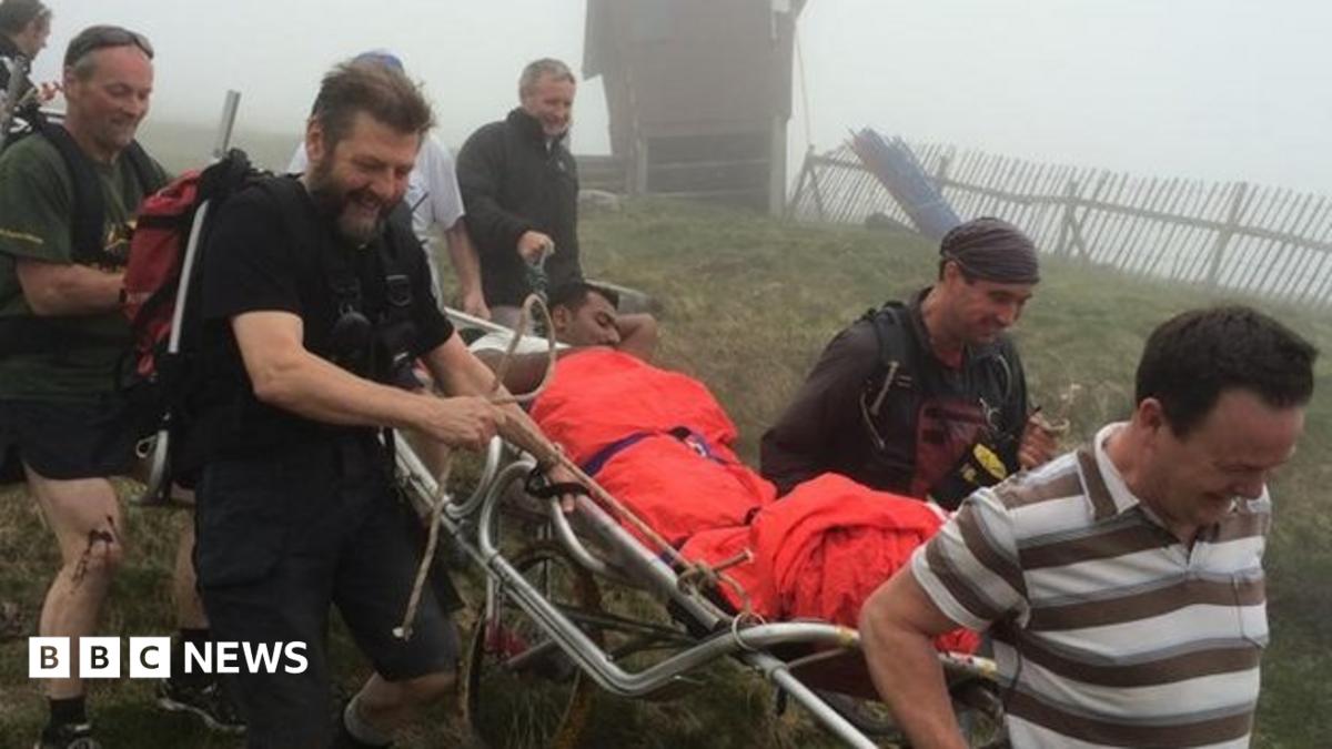 Man being rescued