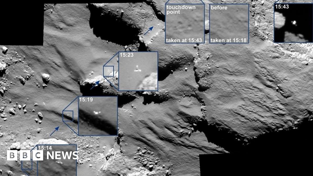 Comet lander: Camera sees Philae's hairy landing - BBC News