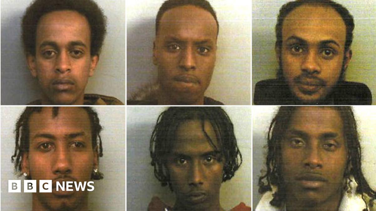 From top left, clockwise, Mustapha Farah, Liban Abdi, Mustafa Deria, Idleh Osman, Abdulahi Aden, and Arafat Osman
