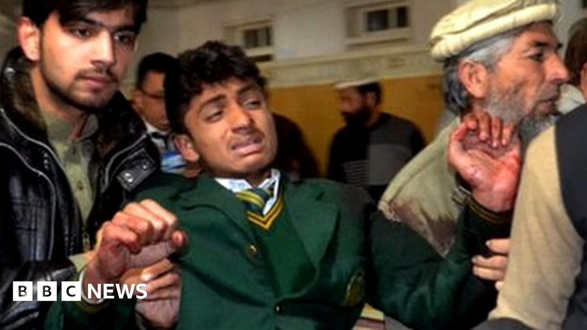 Injured student being evacuated