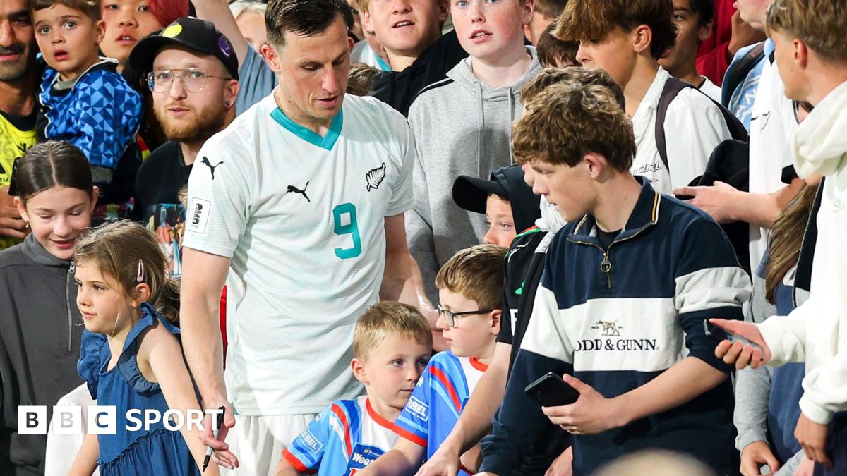 Nottingham Forest striker Chris Wood continues his fine season with a second hat-trick in two internationals as New Zealand demolish Fiji 7-0.   BBC