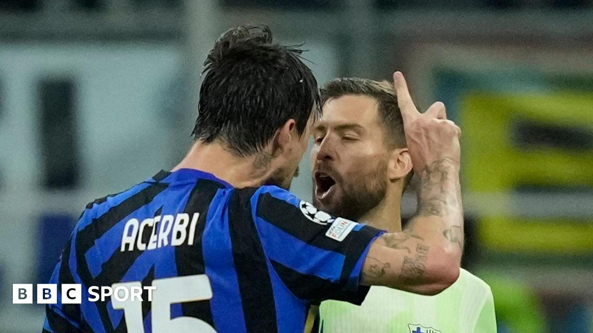 Barcelona's Martinez denies spitting at Acerbi