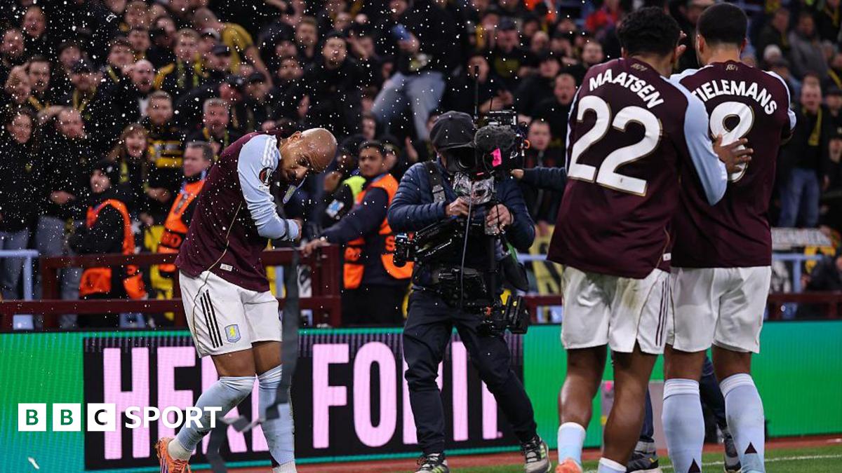 Donyell Malen hit by cup as Aston Villa game halted because of crowd trouble