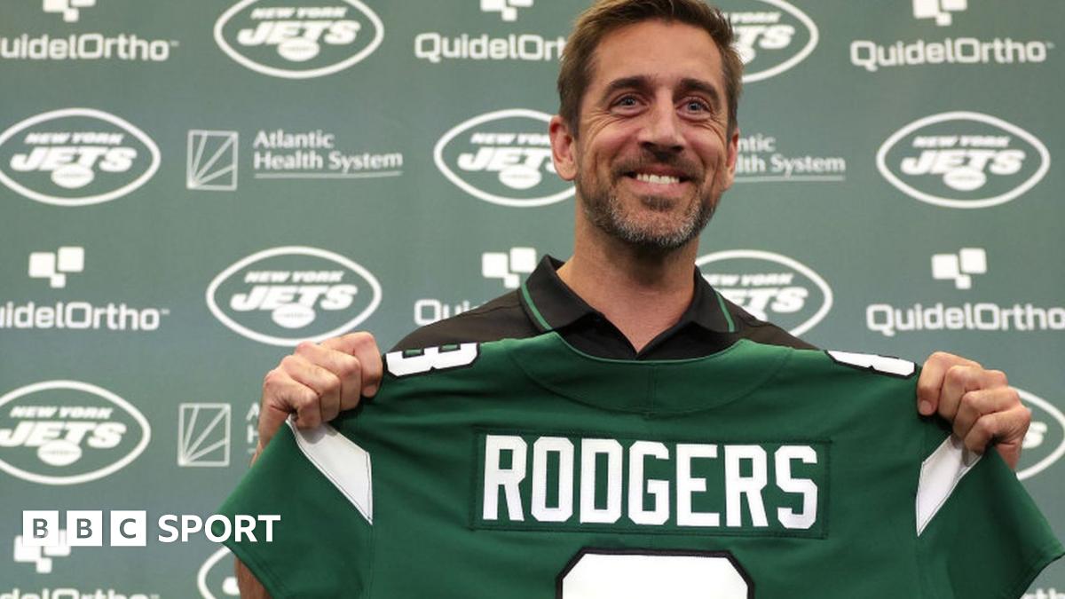 NFL: Aaron Rodgers jokes New York Jets' Super Bowl trophy looks 'lonely' - BBC Sport