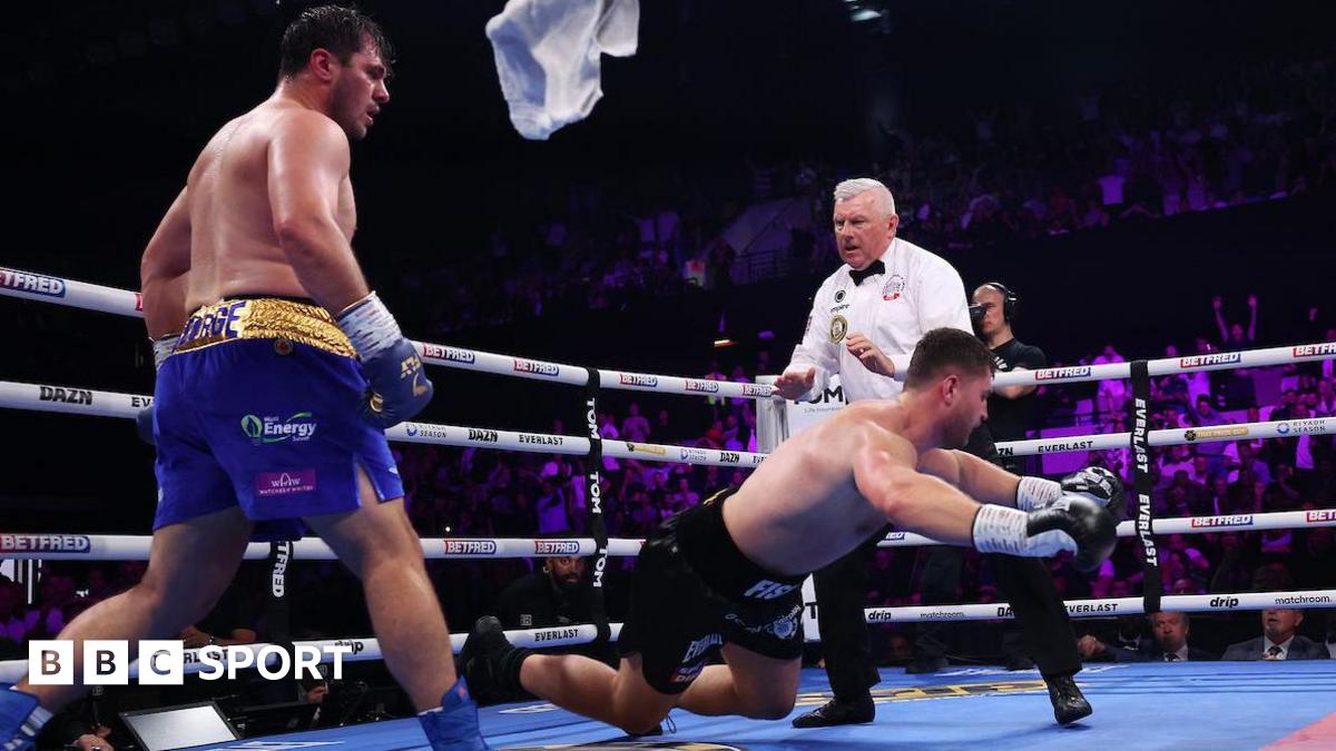 Fisher falls face down as Allen wins in fifth