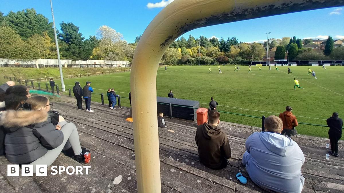 Photos of football terraces around the UK.