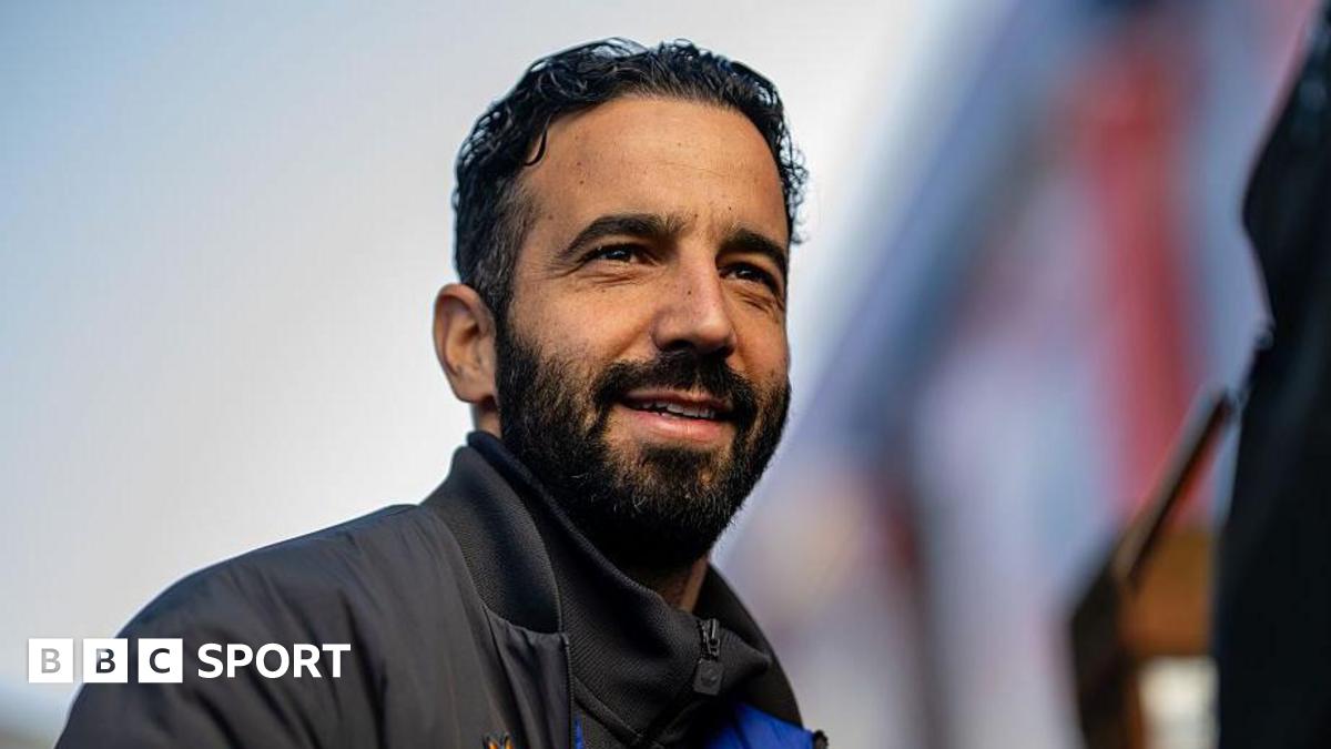 Ruben Amorim giving instructions on the touchline during a Manchester United match