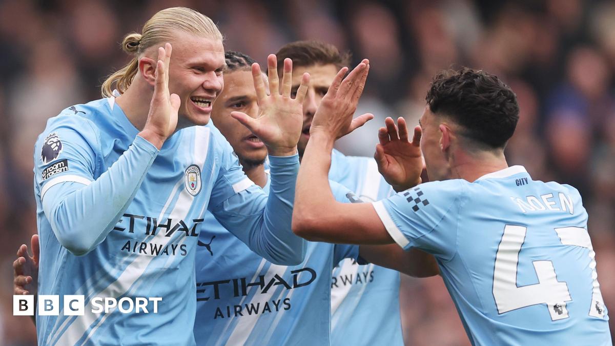 Man City 2-0 Everton: Erling Haaland scores twice as City go second - BBC Sport