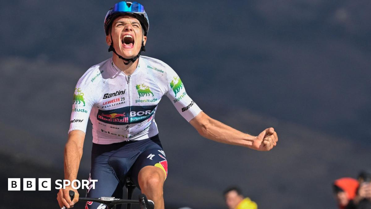 Pellizzari wins stage with Pidcock second as riders warn they could quit disrupted Vuelta