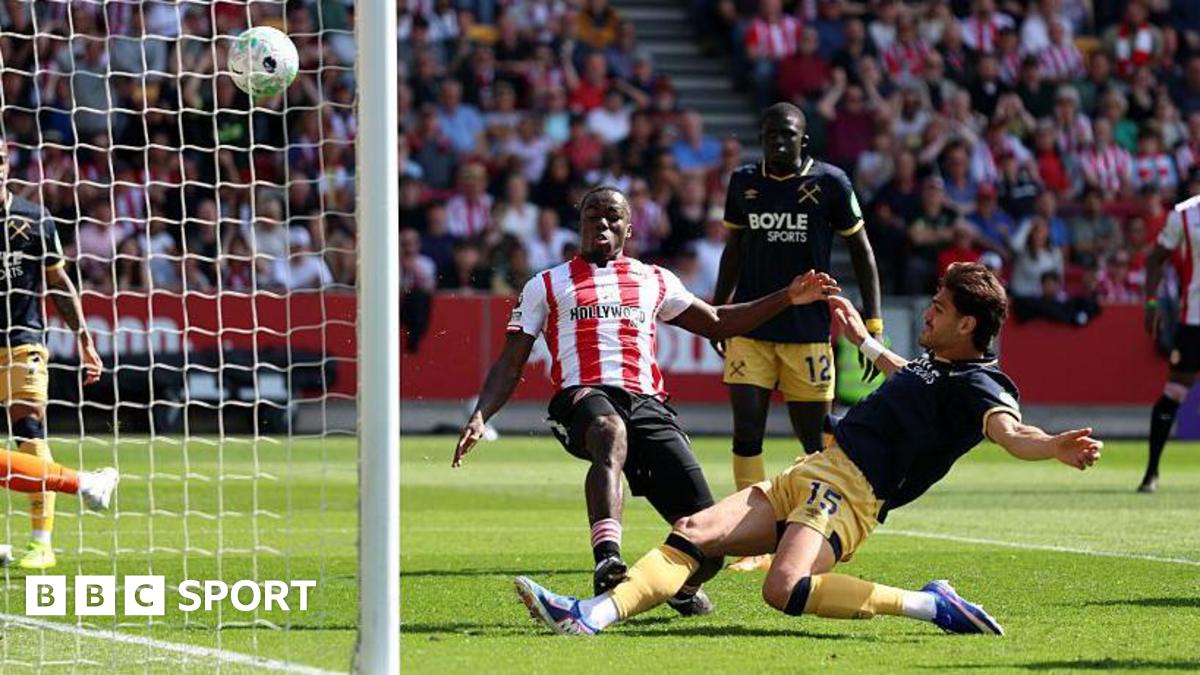 Brentford vede nad West Hamem po vlastním gólu Mavropanose, Hammers bojují o záchranu
