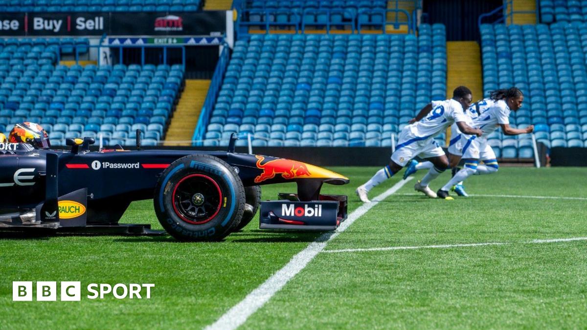 Leeds United Races Red Bull F1 Car at Elland Road