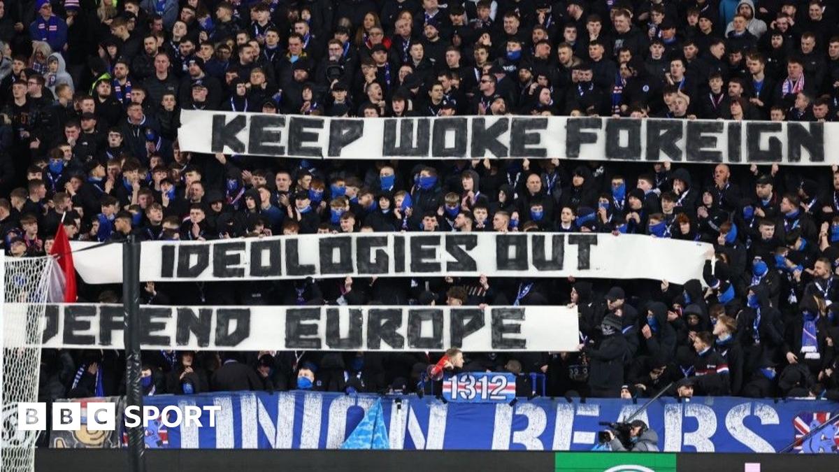 Uefa charges Rangers over 'shameful' anti-woke banner