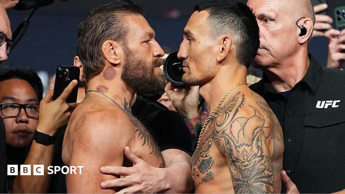 Conor McGregor and Max Holloway ahead of their UFC 329 rematch