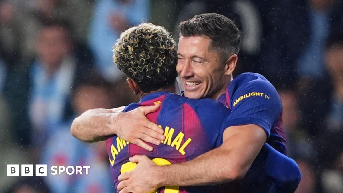 Lewandowski hits hat-trick as Barcelona lead Celta Vigo