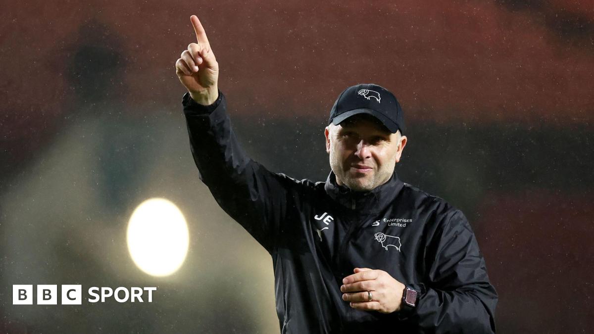 John Eustace: Derby boss says no-one is getting 'carried away' after 5-0 win