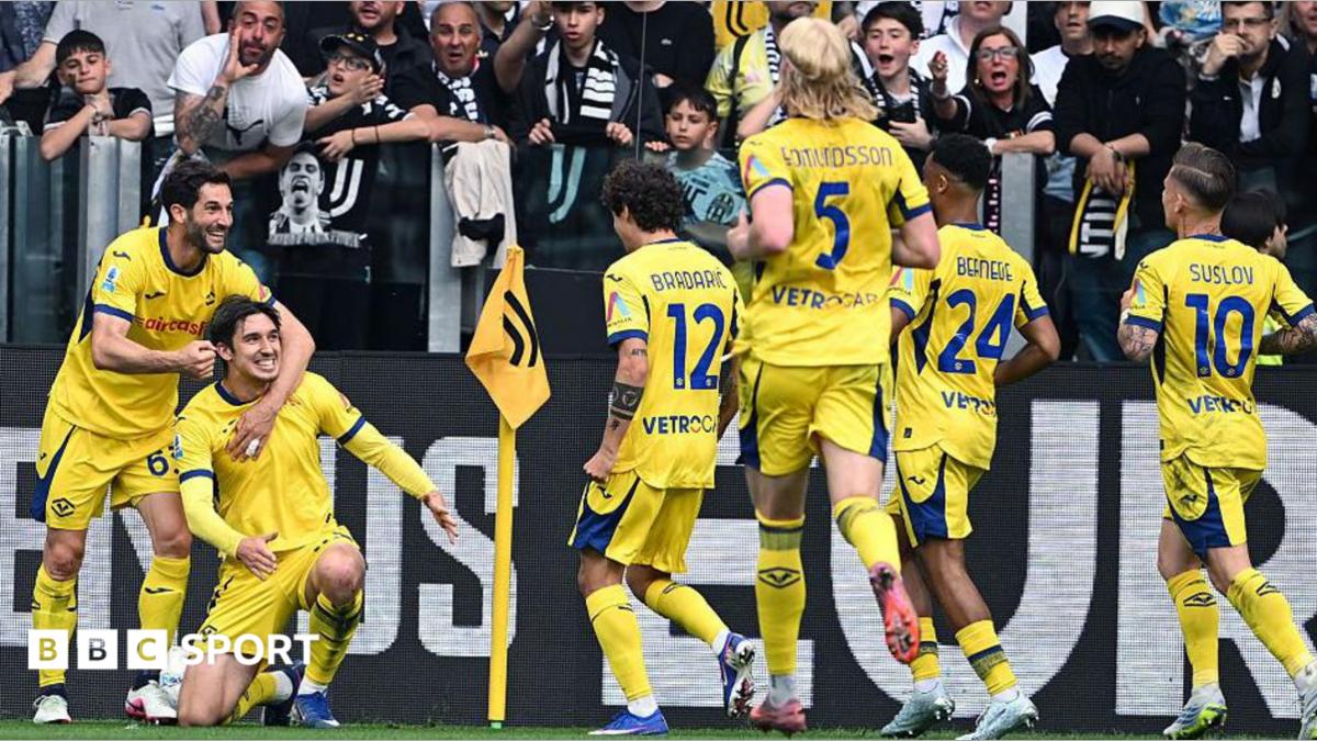 Kieron Bowie mencetak gol saat Hellas Verona yang terdegradasi menahan imbang Juventus