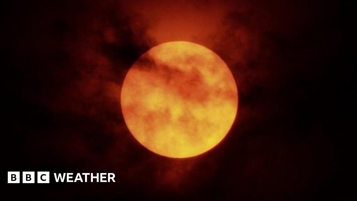 Storm Ophelia turns the sun red