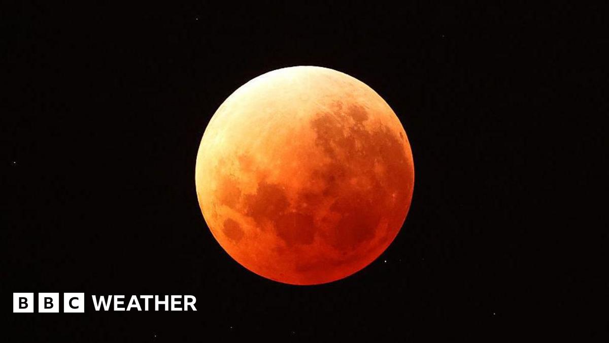 Full Worm and Blood Moon shines in night sky