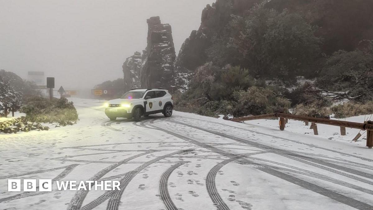 Storm Therese: Tenerife hit by snow as wind and rain sweep across Canary Islands