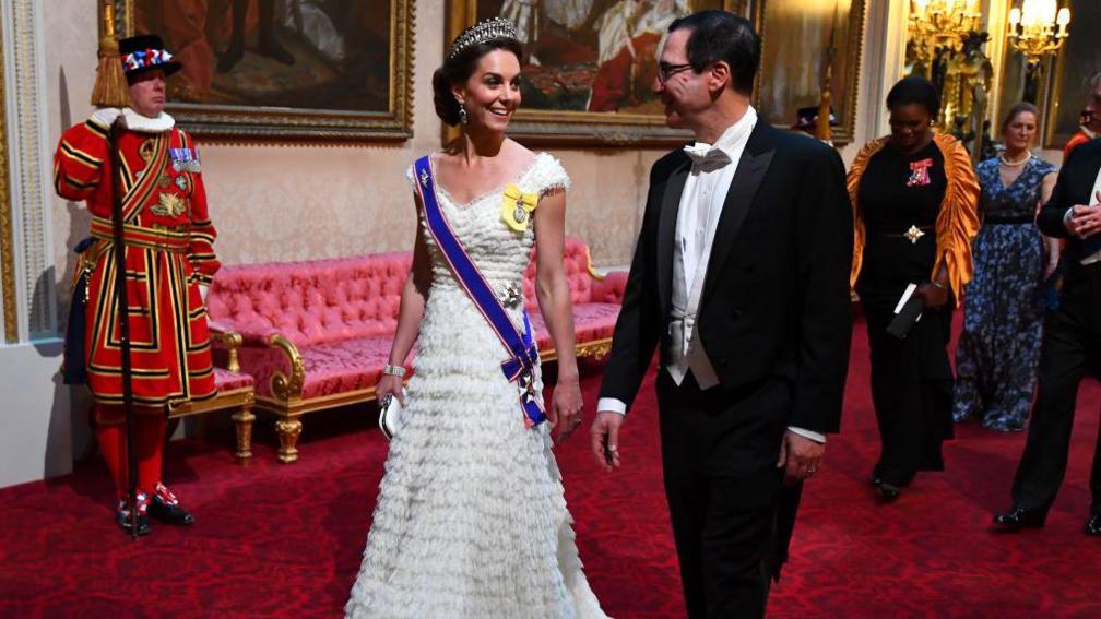The Princess of Wales at the state banquet for Trump in 2019