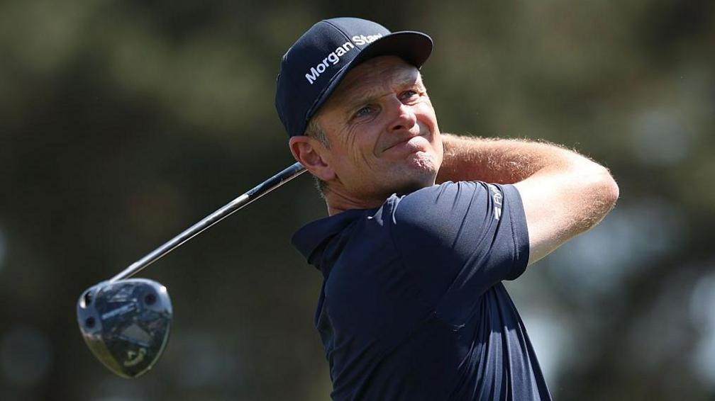 Justin Rose tees off