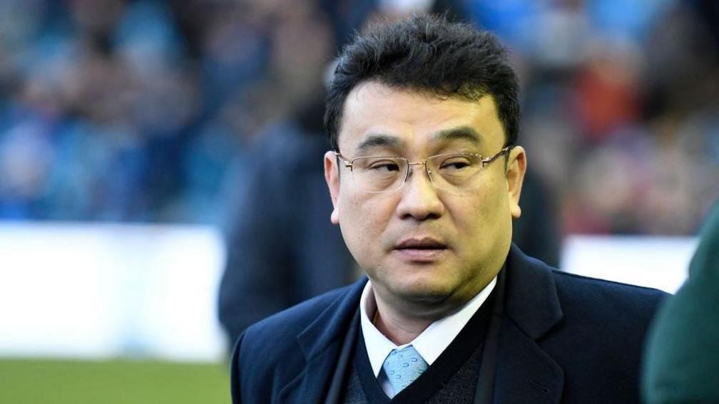 Sheffield Wednesday owner Dejphon Chansiri looks on from the touchline at Hillsborough ahead of a Championship match