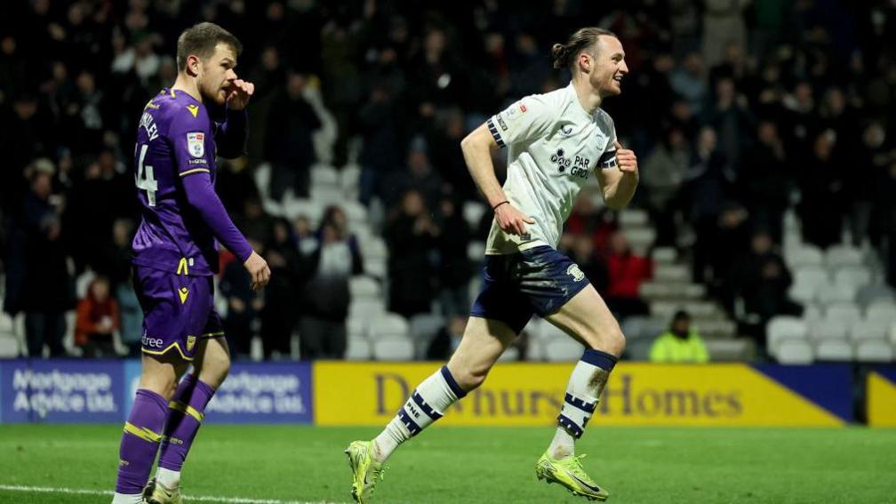 Will Keane celebrates his equaliser against Oxford