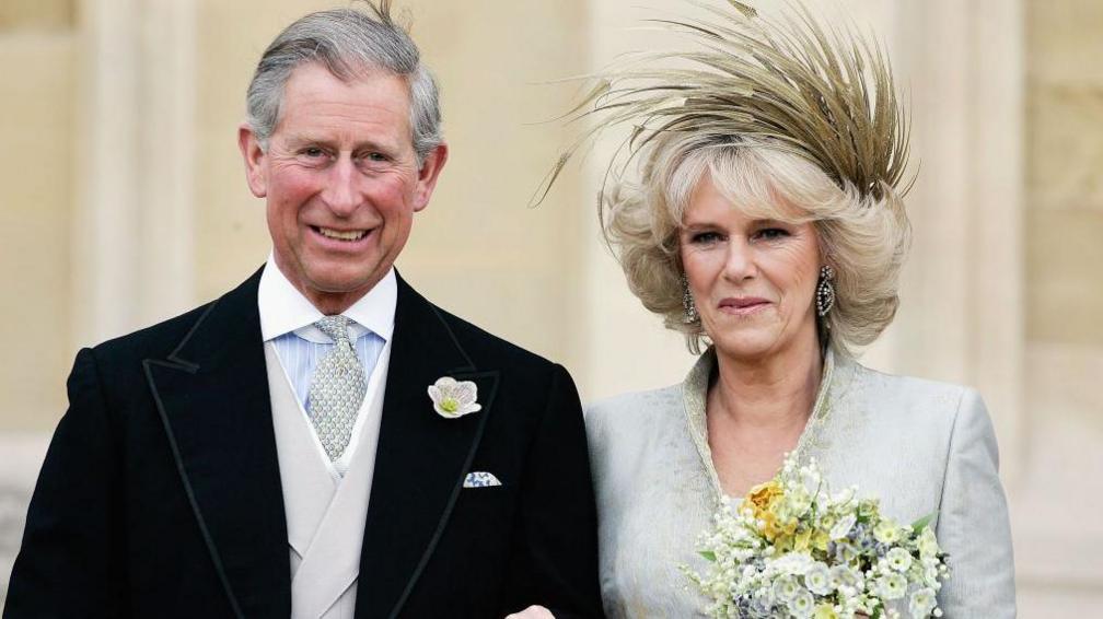 Image shows Charles and Camilla's wedding in 2005