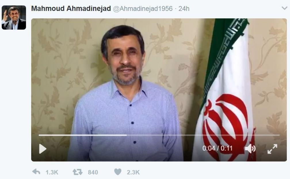 Screengrab of tweet by @ahmadinejad1956