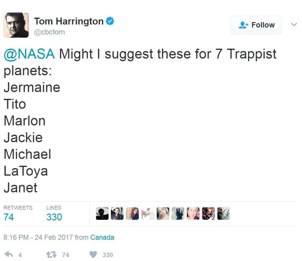 Screengrab of tweet by Tom Harrington