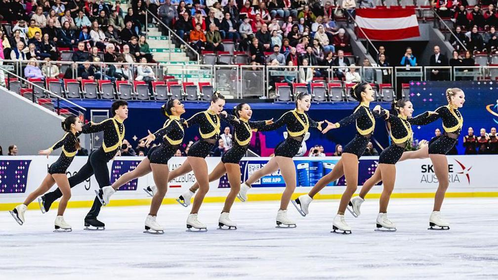 Synchro9 Team United States demonstration performance during the ISU Synchronized Skating World Championships 2026 at Salzburg Arena on April 11, 2026 in Salzburg, Austria. (Photo by Jurij Kodrun - International Skating Union/International Skating Union via Getty Images).