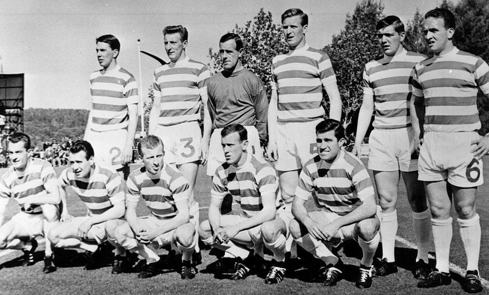 Celtic team line up before their European Cup Final match against Inter Milan in Lisbon.