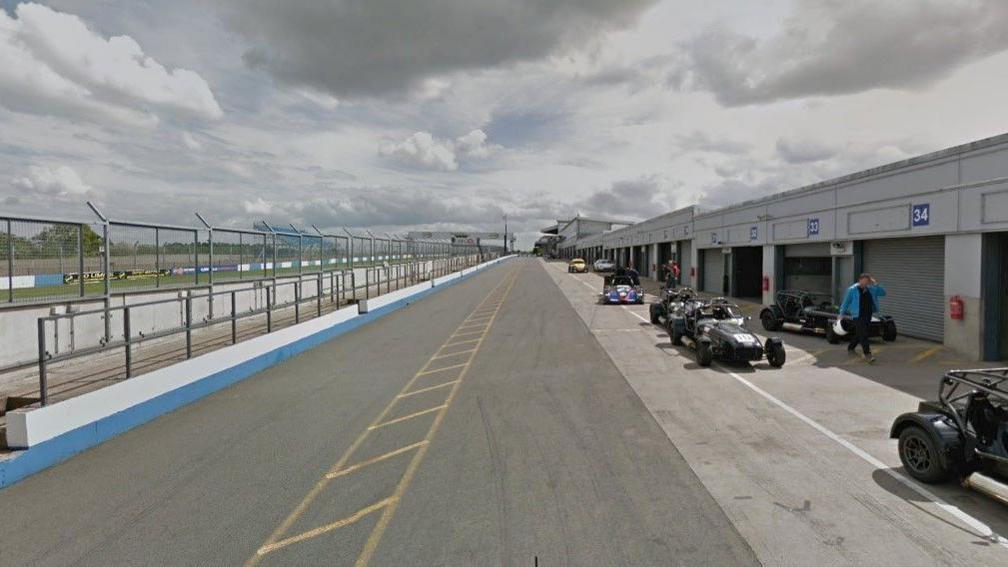 A google street view image of the Donington Park racetrack