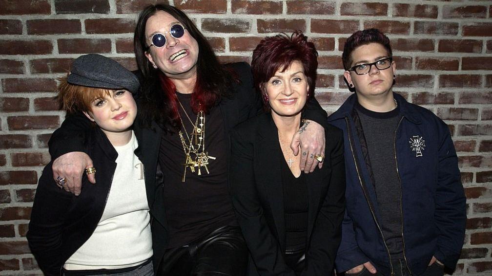 Kelly Osbourne, Ozzy Osbourne, Sharon Osbourne and Jack Osbourne are seen in 2002