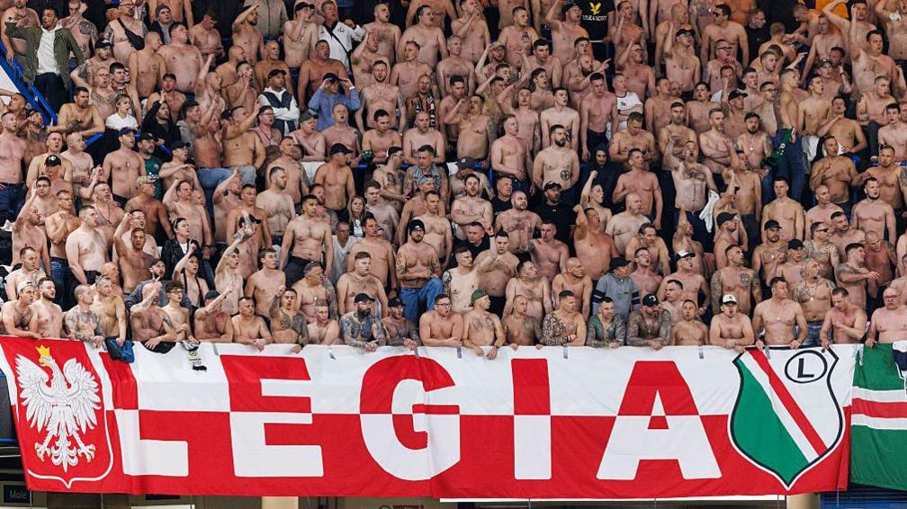 Legia Warsaw supporters during the UEFA Conference League Quarter Final Second Leg