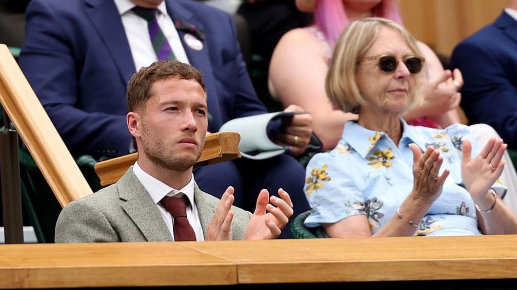 Alfie Hewett in the Royal Box at Wimbledon on Sunday