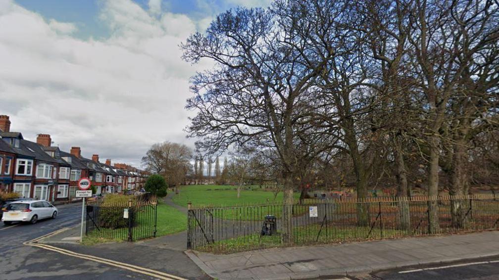 A general view of the entrance to North Lodge Park in Darlington