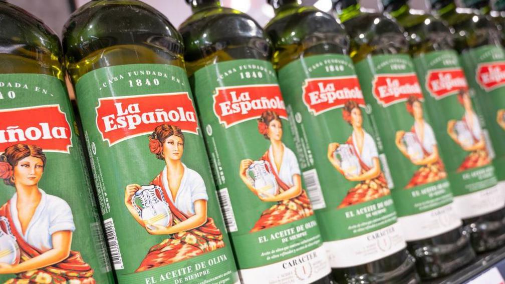 Bottles of Spanish olive oil