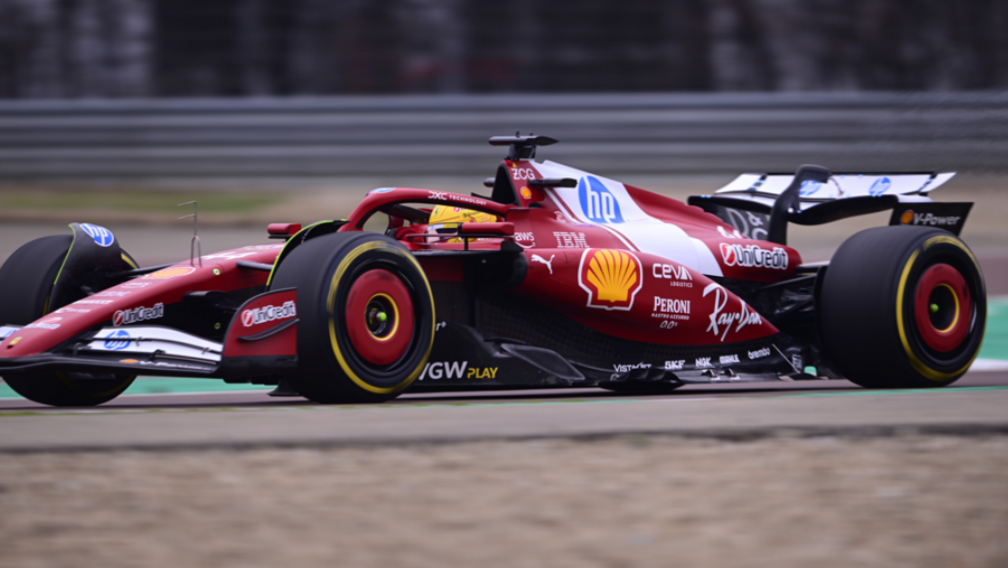 Lewis Hamilton at Ferrari's Fiorano test track 