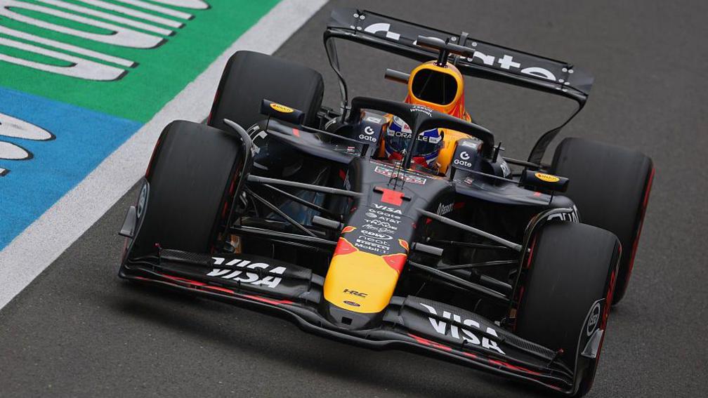 Max Verstappen drives his Red Bull during qualifying for the British Grand Prix