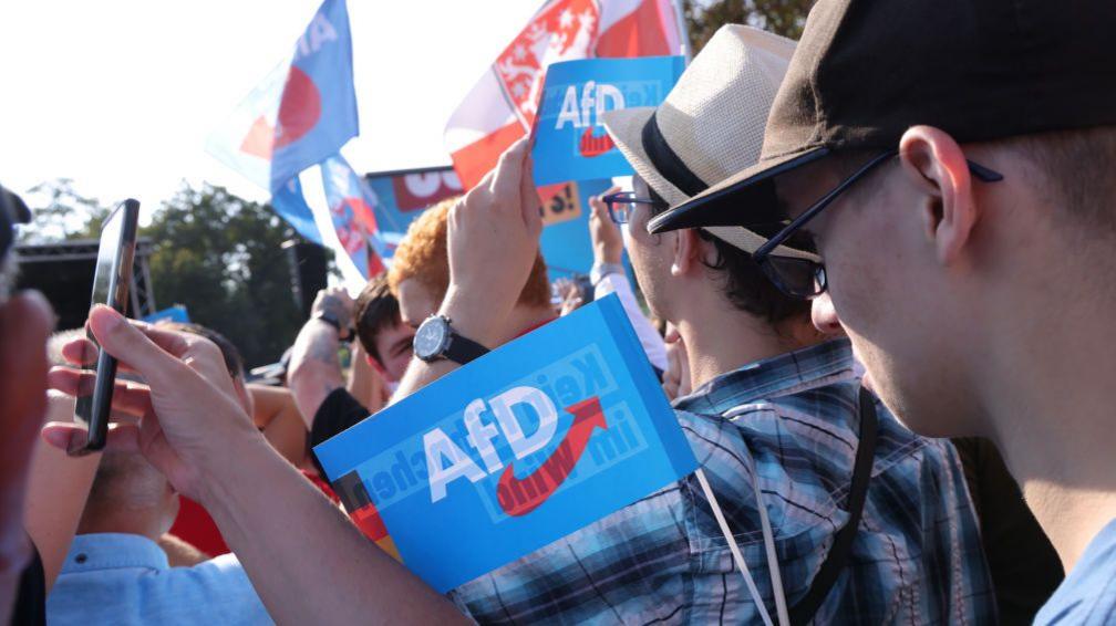 AfD supporters in Erfurt on 31 Aug